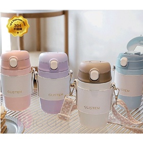 時尚便攜彈蓋真空杯
