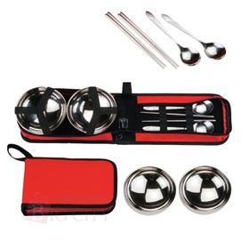 便攜雙人不鏽鋼餐碗具組