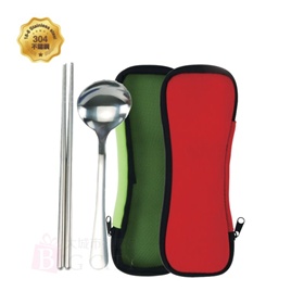 潛水透氣網布包2入餐具組