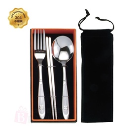 幸運草不鏽鋼餐具禮盒三件組