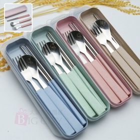 小麥柄不鏽鋼餐具3件組