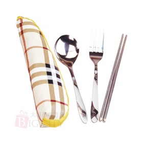 仙鶴3件三角包餐具