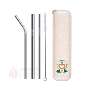 小麥盒裝304吸管4件組