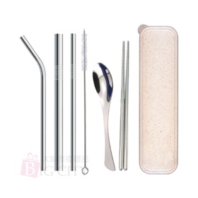 小麥盒裝吸管餐具6件套組