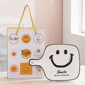 笑臉單柄陶瓷盤