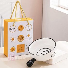 微笑單柄陶瓷碗