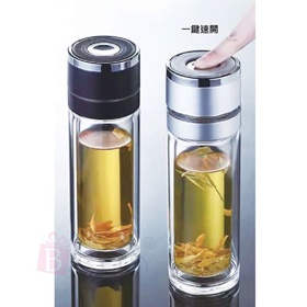一鍵開飲濾茶玻璃瓶