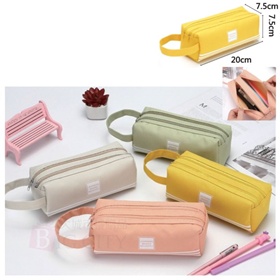 雙拉鍊文青筆袋