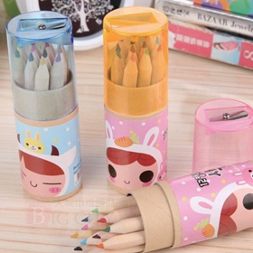 12色桶裝木頭筆