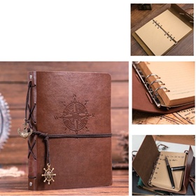 復古皮質活頁筆記本