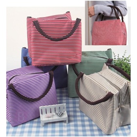 素雅條紋保溫餐袋