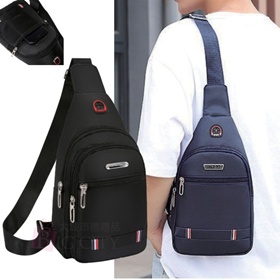 潮流雙拉鍊胸前包