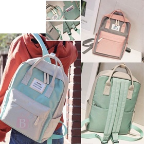 日式撞色背包