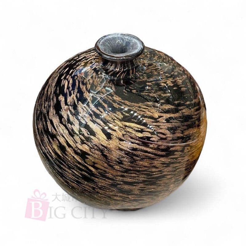 流金聚寶瓶 | 聚財納福、鎮宅添喜 | 玻璃典藏藝術擺件